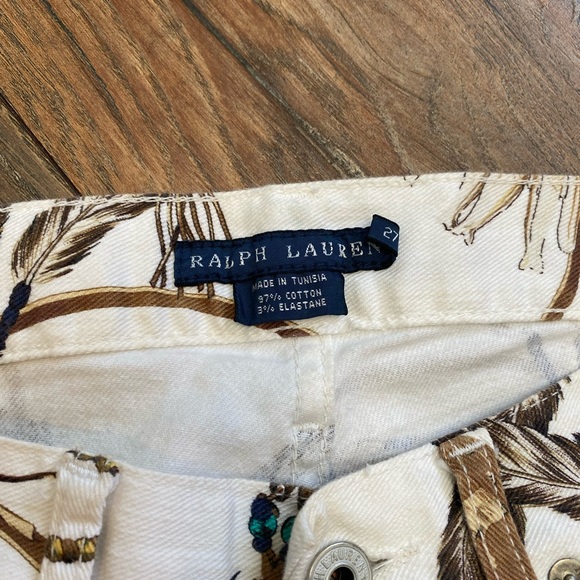 Ralph Lauren Rare Blue Label Native American Indian White Jeans - Sz 27 - Picture 6 of 10